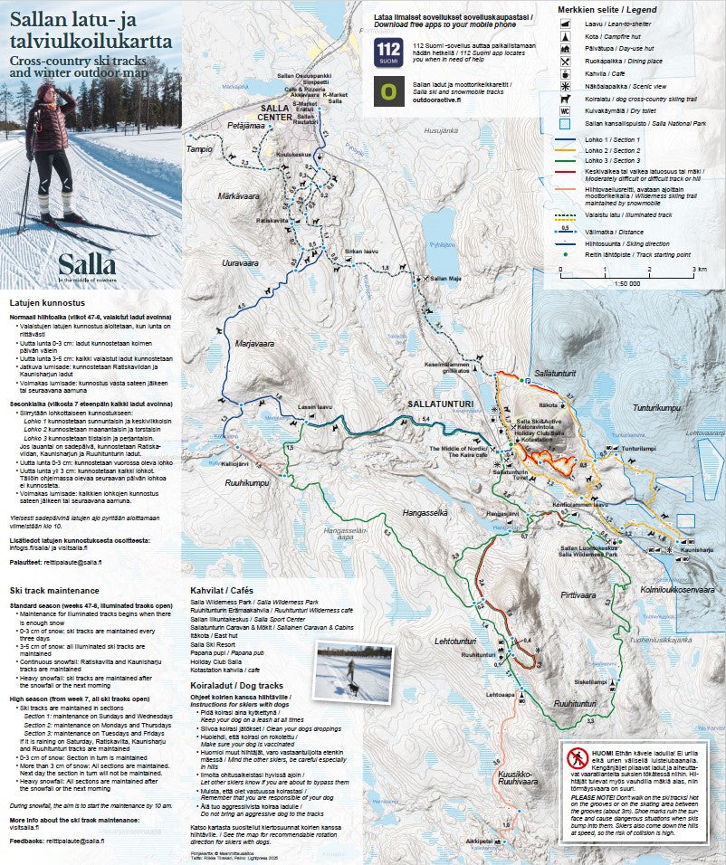Salla trail and winter outdoor map