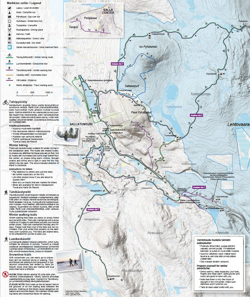 Salla trail and winter outdoor map