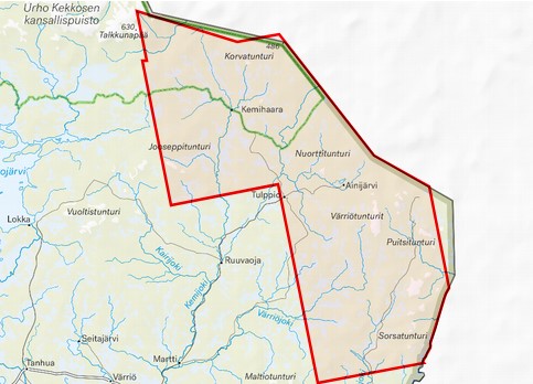 Kemihaara Tuntsa Värriö map