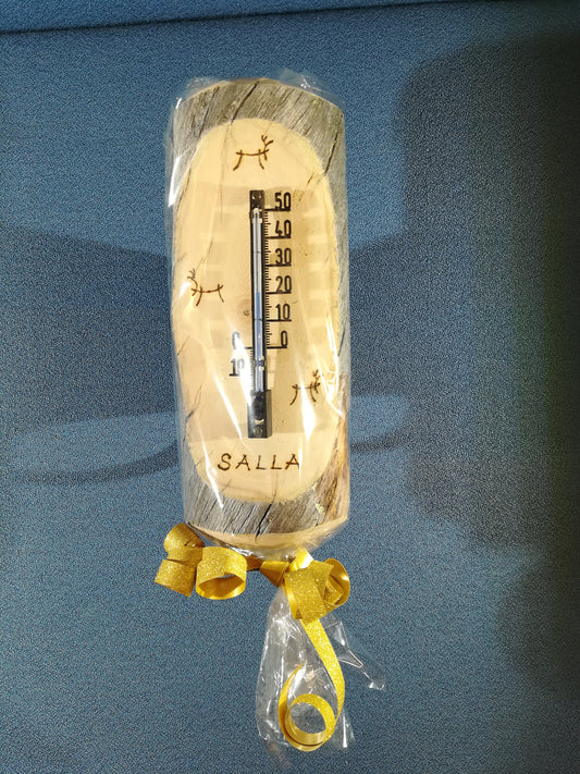Lämpömittari kelo - käsinvalmistettu Sallassa - Puuppeli